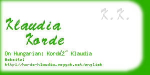 klaudia korde business card